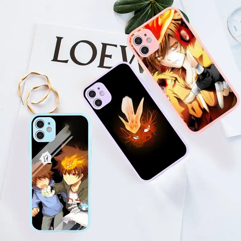 

Katekyo Hitman Reborn Phone Case For iPhone 12 11 Mini Pro XR XS Max 7 8 Plus X Matte transparent Purple Back Cover