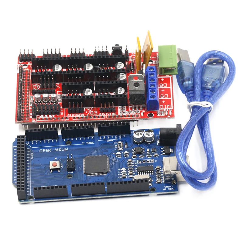 Мега 2560 R3 Mega2560 REV3 + 1 шт RAMPS 4 контроллер для 3D набора Reprap MendelPrusa|Детали и аксессуары