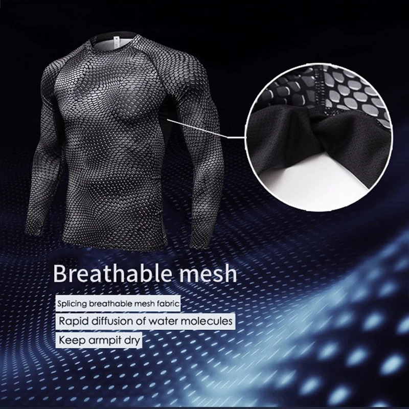 Новинка мужской спортивный комплект для бега спортивная одежда со змеиным