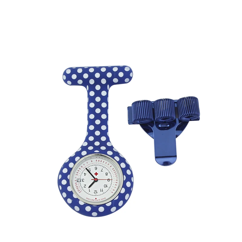 Polka dot silicone nurse watch set pen holder calendar Fob pocket medical gift for nurse doctor hospital watch