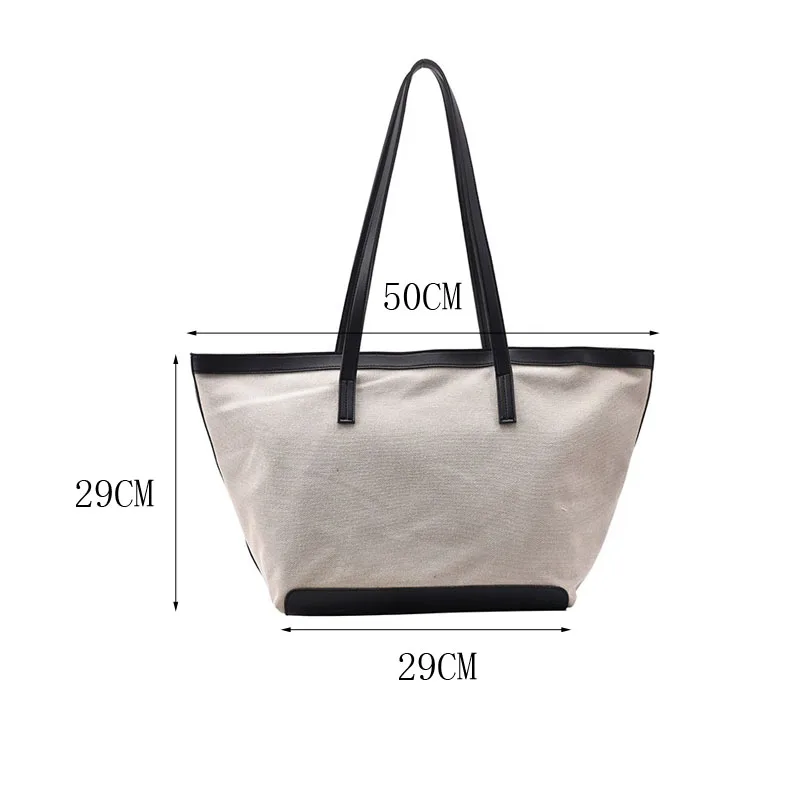 

New Fashion Canvas Tote Bag 2021 Large Capacity Simple Foreign Style Big Brand Shoulder Bag Shopper Spring Summer Women's Bag