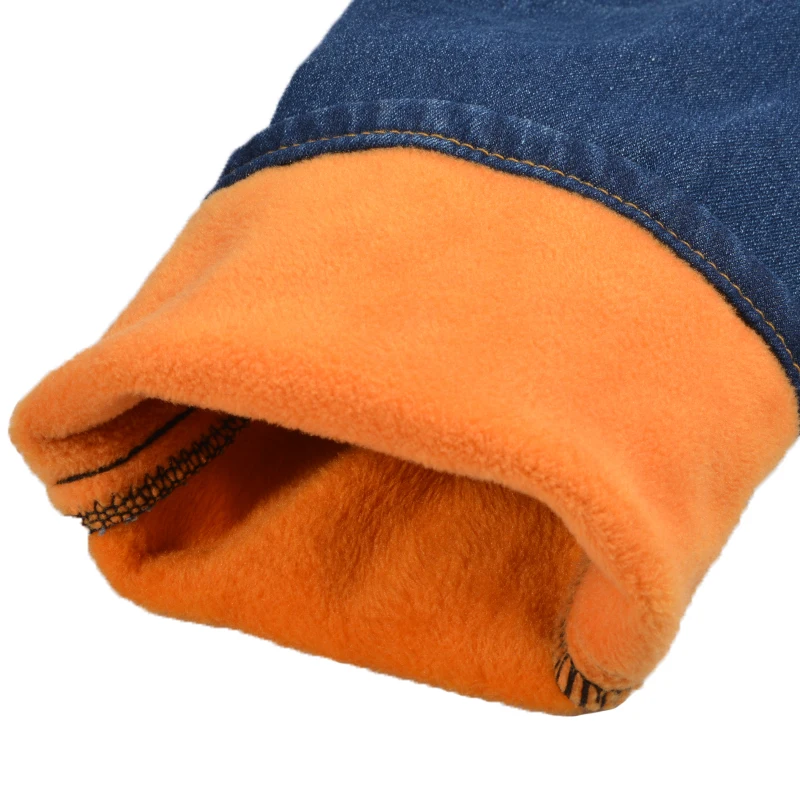 Новые брендовые Детские джинсы повседневные зимние плотные длинные для