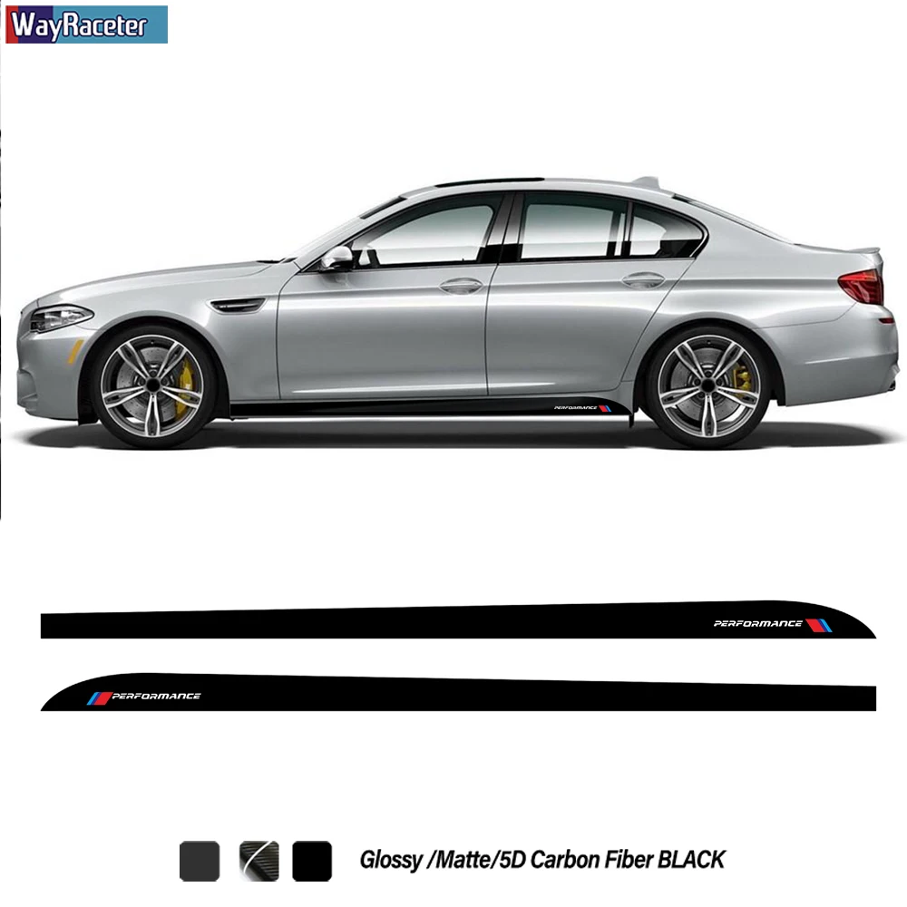2 шт. Виниловая наклейка на дверь автомобиля боковые полоски юбка стикер для BMW M5