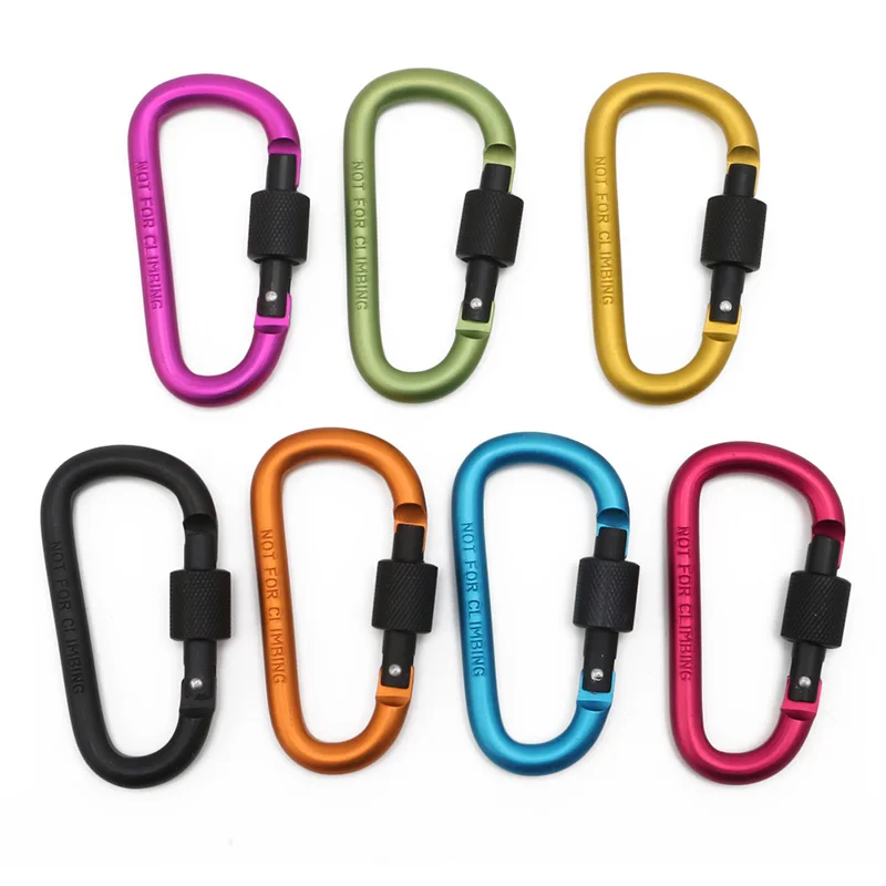 

Bold 8cm Locking Type D Quickdraw Carabiner Backpack Buckle Hanging Aluminum Nut