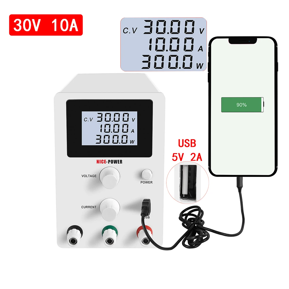 USB Импульсный регулируемый лабораторный источник питания постоянного тока