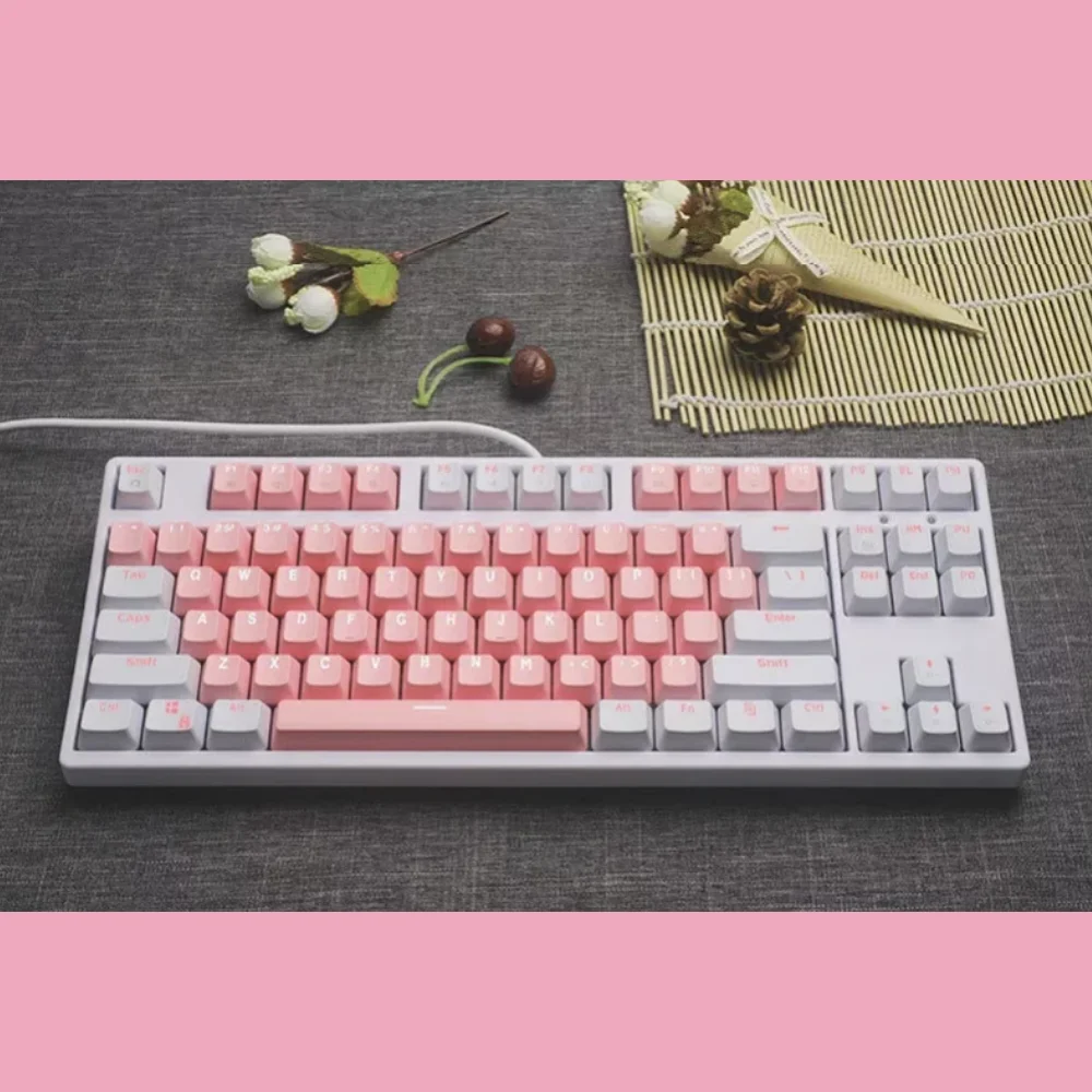 

FY108 Pink Mechanical Keyboard USB Wired Computer RU/EN Blue/Brown/Balck/Red Switch Esports Keyboard Gamer 87/108Key PBT Keycaps