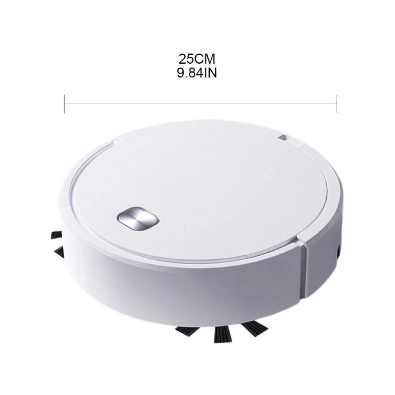 Robot Vacuum Cleaner 1800Pa Suction, 100 min Runtime, Quiet, Slim, Ideal for Pet Hair, Carpets, Hard Floors (White)