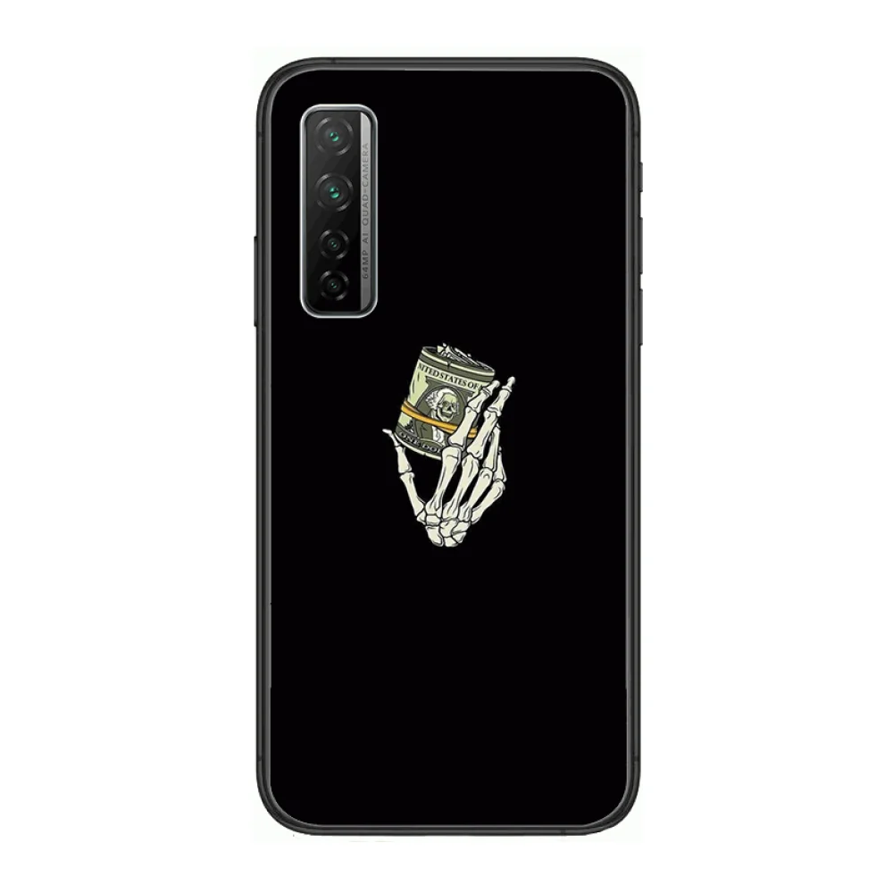 

Funny Skeleton Phone Case For Huawei Nova p10 lite 7 6 5 4 3 Pro i p Smart ZBlack Etui 3D Coque Painting Hoesje