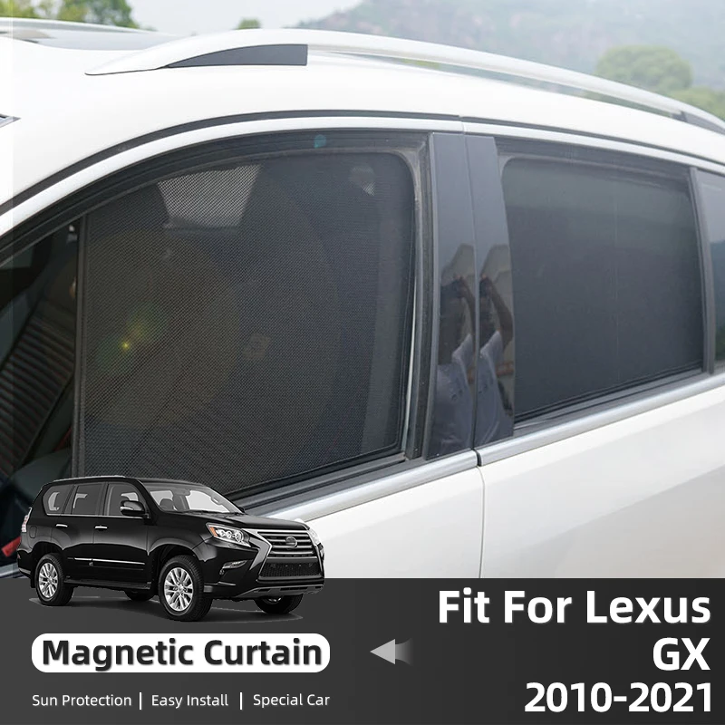 

For Lexus GX GX400 GX460 2010-2021 Magnetic Black Mesh Side Window Car Uv Solar Window Sun Shade Cover Accessoriy