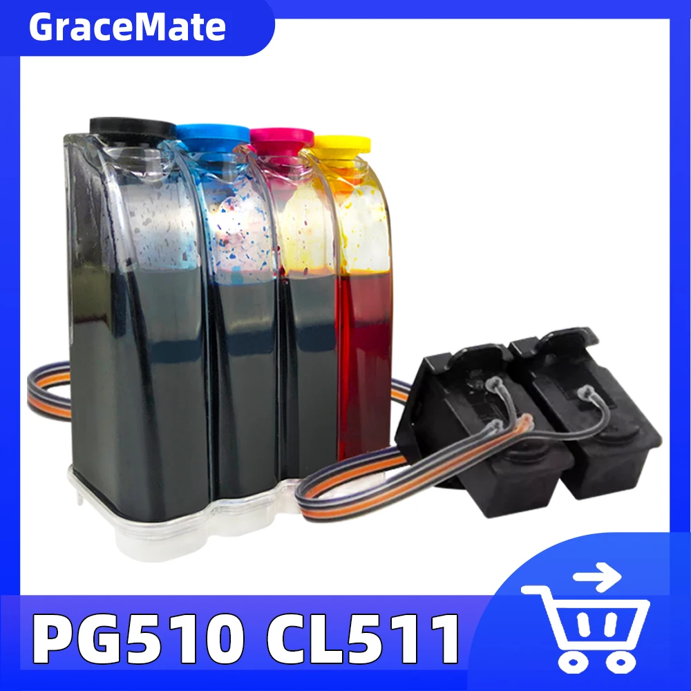 

Чернильный картридж CISS PG510 CL511, совместим с принтером Canon MP230 MP240 MP250 MP252 MP260 Pixma IP2700 MX330 MX340