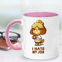 i hate my job funny milk cup pink 11oz ceramic girl friends gift funny office woman coffee travel mug and cup
