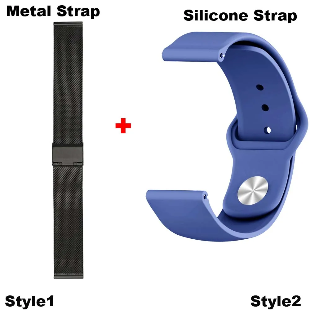 Black-Blue 22 мм браслет ремешок для Xiaomi Huami Amazfit GTR 47 мм Pace Stratos 2 часы ремешок для samsung gear S3 Galaxy 46 мм Correa браслет - Цвет: Black-Blue