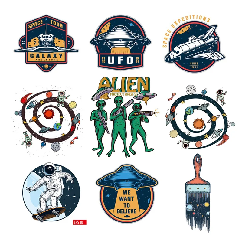 Термоперенос UFO Alien Cool Boys рюкзак джинсовая куртка термонаклейки для одежды