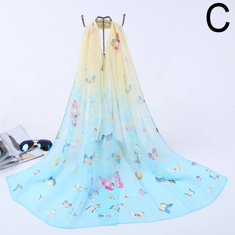 Женский шарф с цветочным принтом Длинный солнцезащитный мягкий легкая шаль |