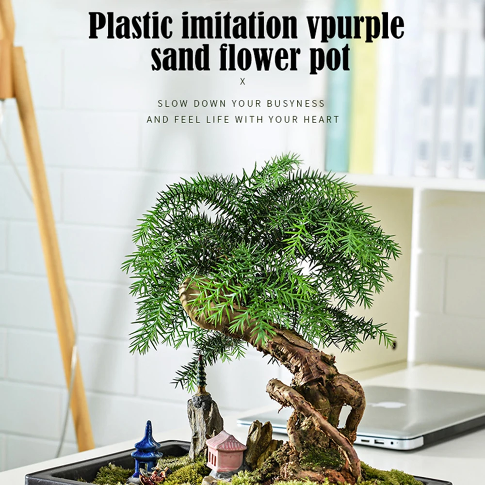 Цветочный горшок имитация пластика балкон квадратные пластиковые Горшки Бонсай