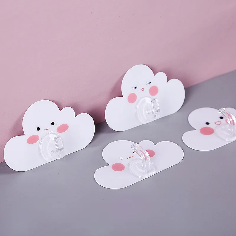 4 шт. милые настенные крючки с мультяшным облаком вешалка для одежды сумок шляп