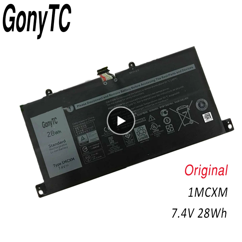 GONYTC 1MCXM клавиатура Батарея для DELL Latitude 5175 G3JJT серии планшетный ПК 7 4 V 28WH |