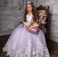 purple skirt flower girl dresses princess ball gowns sleeveless lace beading pageant girls dresses