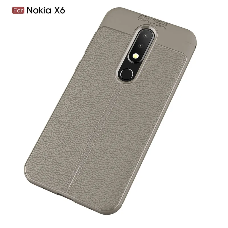 Ультратонкий устойчивый к царапинам чехол для телефона Nokia X6 с узором Личи Мягкий