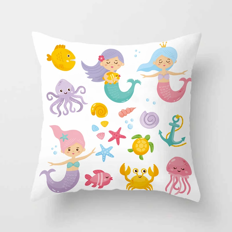 Декоративная подушка в виде русалки искусственная Подушка 45*45 декоративная