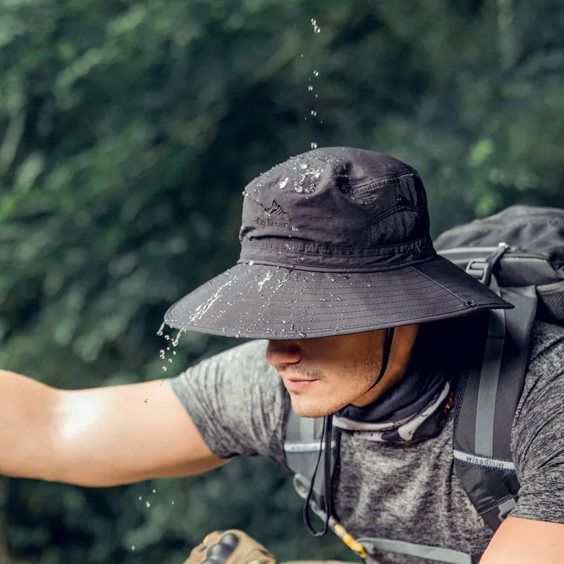 Быстросохнущая рыболовная Кепка летняя УФ Водонепроницаемая круглая Складная