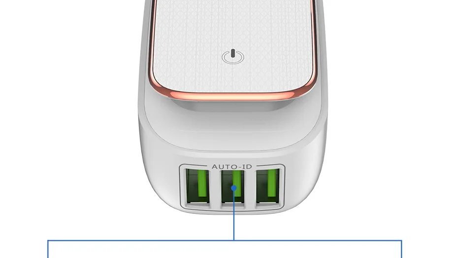 TOPK 5V 3.4A(макс.) • 3-Порты и разъёмы светодиодный светильник USB Зарядное устройство адаптер 2-в-1 дорожное Сетевое зарядное устройство с американской автоматической идентификации мобильного телефона Зарядное устройство для iPhone samsung