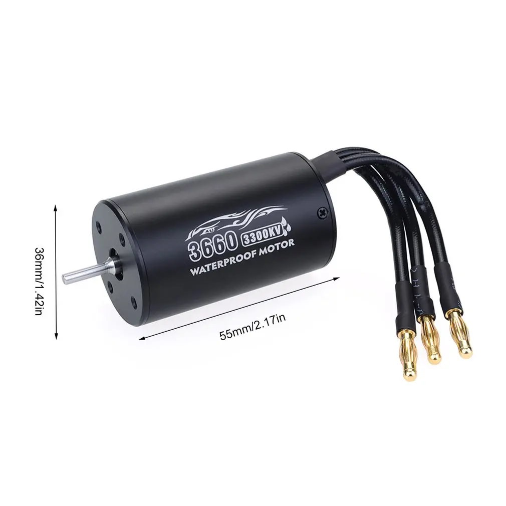 

NEW 3650 2300/3100/3900KV / 3660 2600/333800KV Motor With 60A ESC Kit Waterproof Brushless Motor for 1/10 RC Car Boat ESC Racing