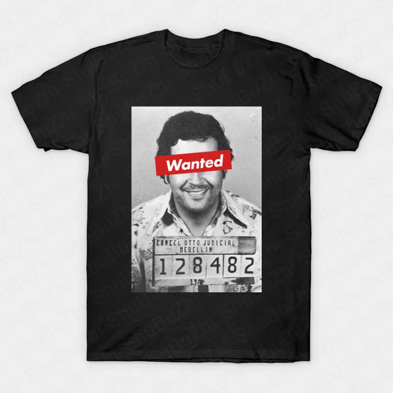 Мужские нарков Пабло Эскобара футболка из хлопка в стиле хип хоп с круглым