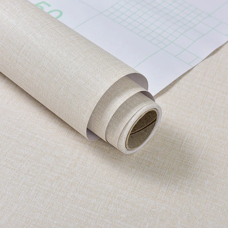 Новые однотонные самоклеющиеся виниловые обои из искусственной ткани для