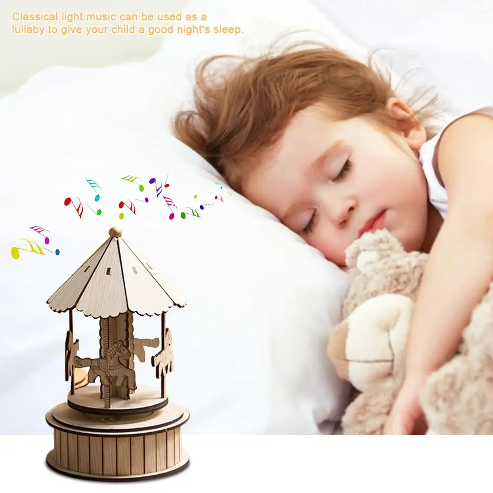 Музыкальная шкатулка Go-Round Horse деревянное украшение для детской комнаты подарок