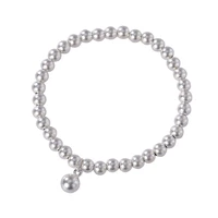999 pure silversterling silver ancient silver light beads bracelet simple personalized all match womens round beads bracelet
