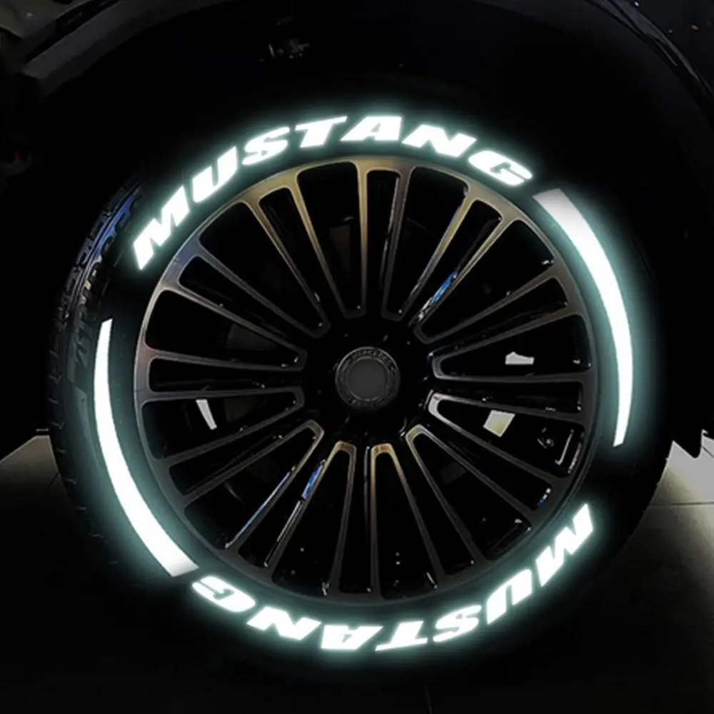 Для Ford Mustang Автомобильная Светоотражающая наклейка на ступицу колеса тюнинг