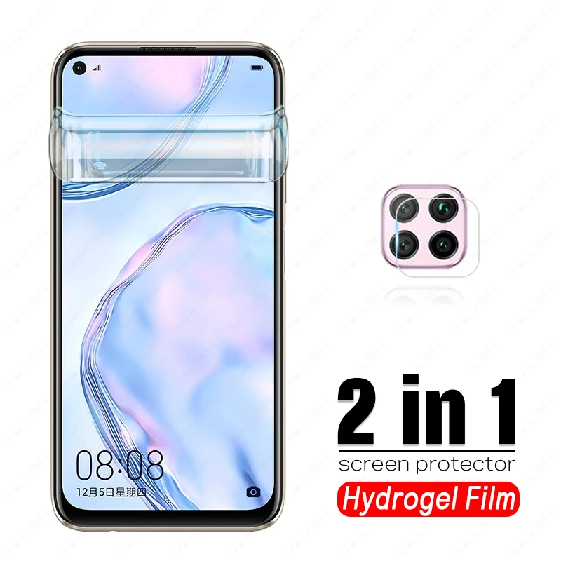 2в1 мягкая Гидрогелевая пленка и стекло объектива камеры для Huawei nova 6 se 7i Защитная