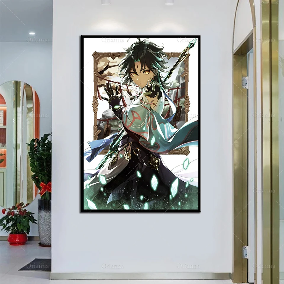 

Genshin Impact Anime Girl Electronic Games Poster And Prints On Canvas Wall Art Picture For Living Room Cuadros Home Decor Gift