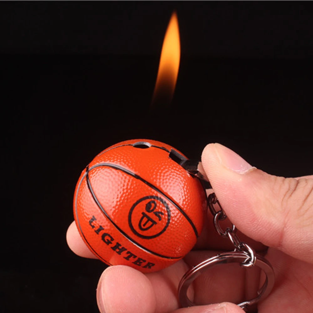 

Mini Creative Lighter Butane gas lighters Poker Basketball shape novelty lighter without fuel Windproof Outdoor Lighters for man