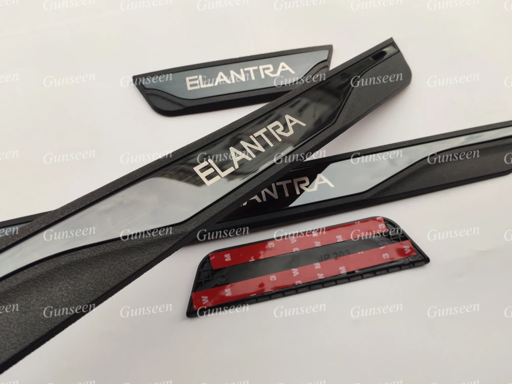 

For Elantra Car Accessories 2020 2021 Door Sill Protector Scuff Plate Pedal Cover Sticker Auto Threshold Steel Styling Trim