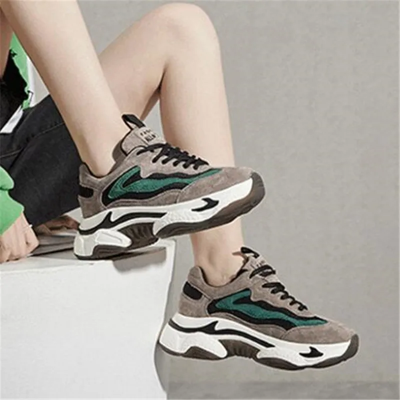 Женские кожаные туфли на танкетке Зимние теплые кроссовки | Обувь