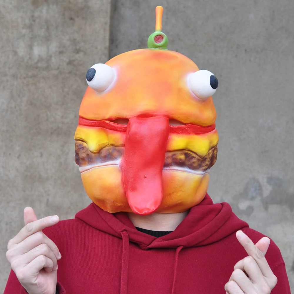 

Battle Royale Beef Boss Mask Cosplay Durr Burger Full Face Latex Masks Helmet Halloween Party Props DropShipping