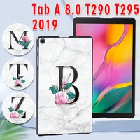 case for samsung galaxy tab a 8 0 2019 t290t295 26 letter printed pc plastic protective back tablet shell cover free stylus
