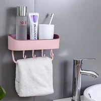 bathroom shelf shower caddy organizer wall mount shampoo rack with towel bar no drilling kitchen storage bathroom accessories