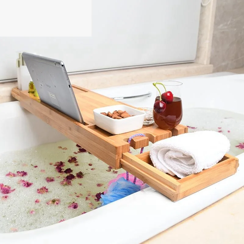 

for a Engelli Tutunma Bar Plateau De Bain Shelf Wine Book Holder Tub Tablette Accessoires Baignoire Tray Bathtub Bath Rack