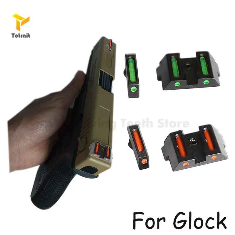 Волоконно оптический передний и задний прицел для пистолета красный зеленый