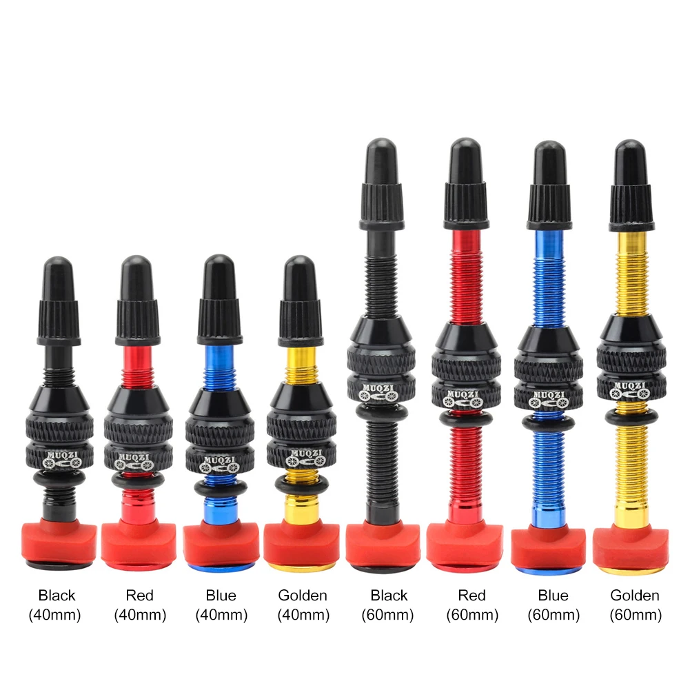 

MUQZI 1PCS Bike Alloy Tubeless Tire F/V Presta Valve MTB Road Bicycle Tubeless Rim CNC Alloy Nipple Brass Core Valve 40mm 60mm