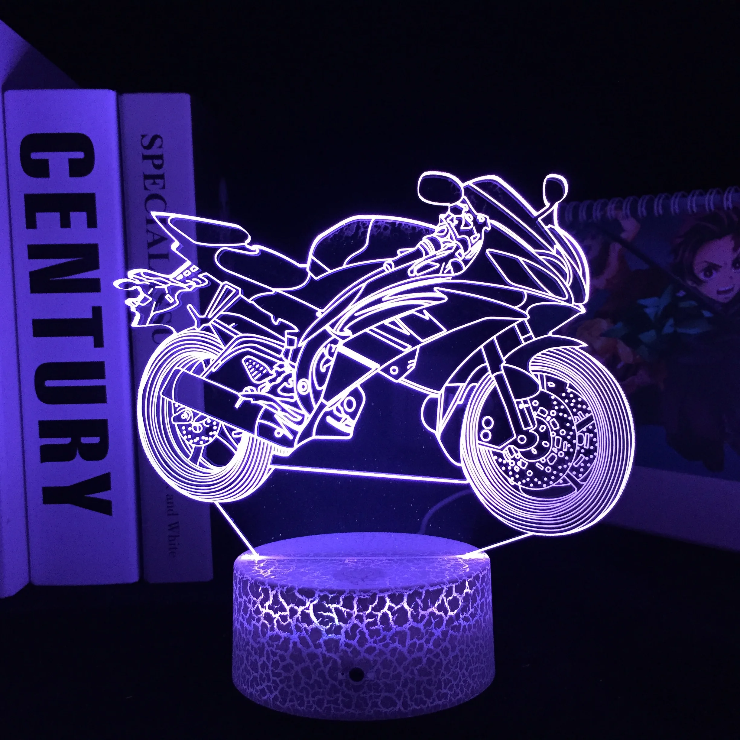 

Motocycle Nightlight 3D Illusion Lamp for Child Bedroom Decor Color Changing Atmosphere LED Night Light Birthday Gift Dropship