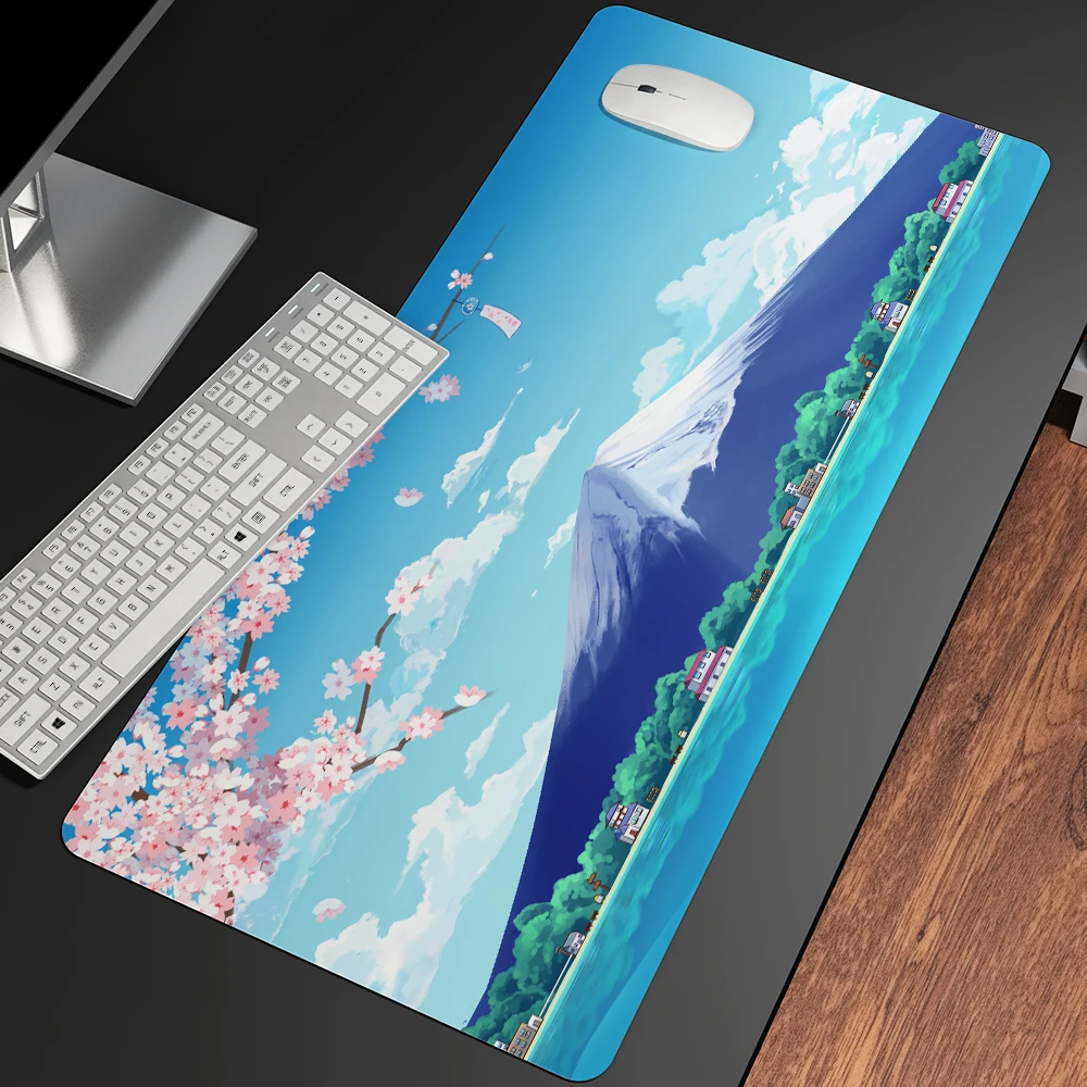 japan famous mount fuji mouse pad 90x40cm anime xxl gaming padmouse gamer laptop keyboard mouse mats for playing game csgo free global shipping