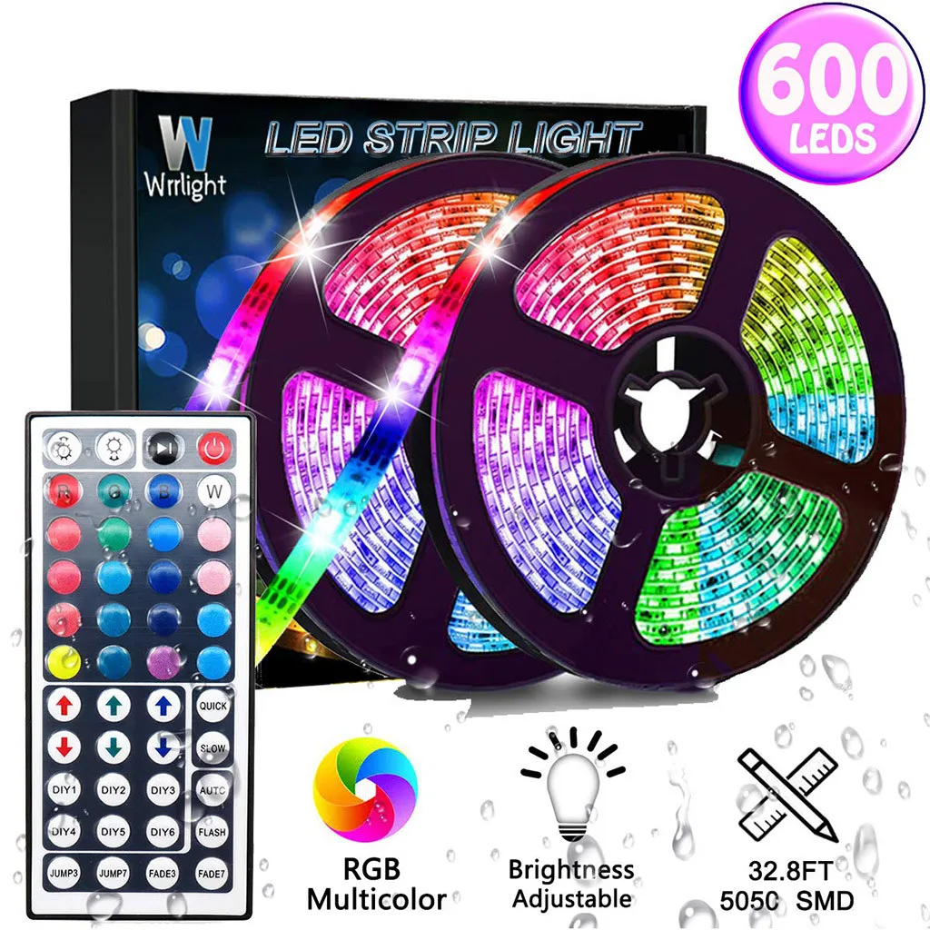 10-метровый Водонепроницаемый гибкий Цвет RGB SMD3528 600 светодиодов светильник + Ne
