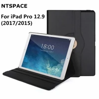 ntspace 360 degrees rotating pu leather flip case for ipad pro 12 9 inch 2015 2017 a1584 smart auto sleep wake stand holder
