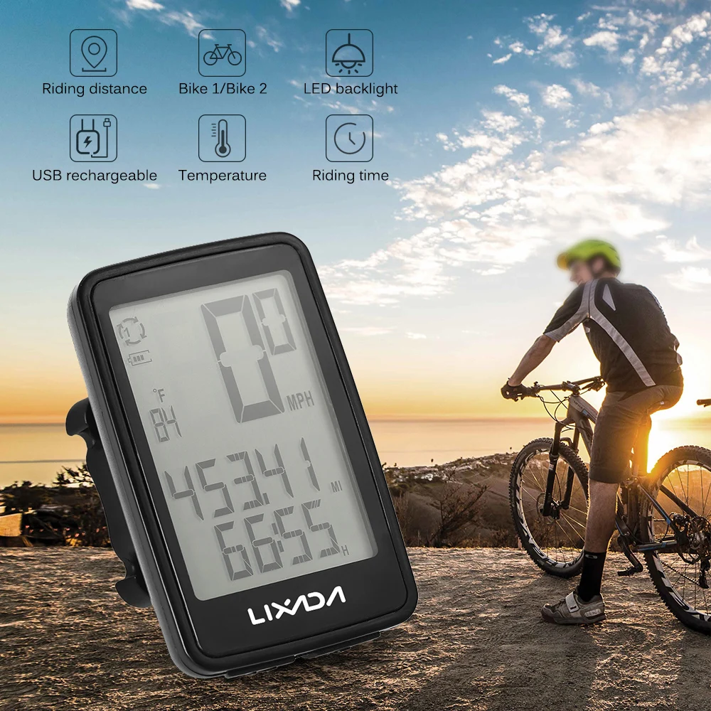 

Lixada Bicycle Computer USB Rechargeable Wireless Bike Cycling Computer Bicycle Speedometer Odometer With Led Backlight 2021 New