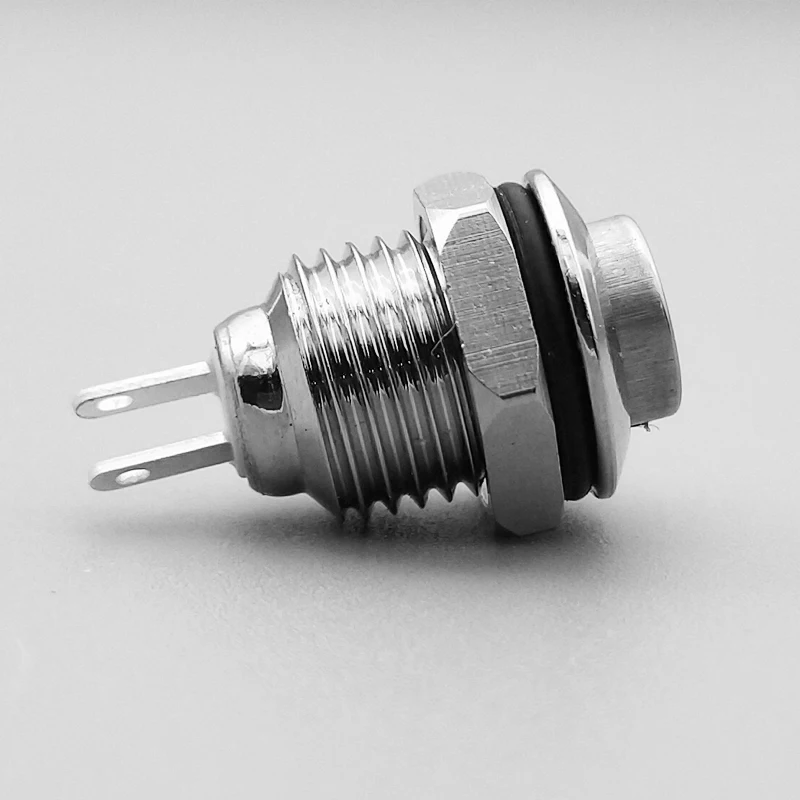 1 шт. мини 10 мм 2pin панель отверстие металлическая кнопка переключатель питания Кнопка Высокая Головка самосброс пайки IP67 1NO