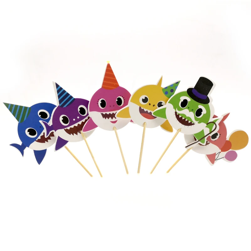 

Happy Birthday Decoration Cartoon Theme Cupcake Toppers Events Party Baby Girls Boys Kids Favors Cake Card Wtih Sticks 24pcs/lot